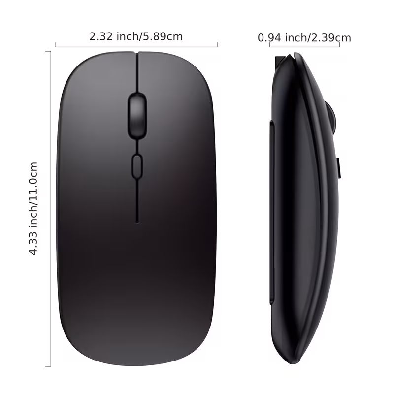 Wireless Mouse Compatible for PC/Laptop - Wireless & 2.4G Dual Mode, Low Latency Gaming Mouse with USB Receiver, Ergonomic Left/Right Hand Design, USB- Rechargeable Computer Mouse for Windows, Office & Computer Use
