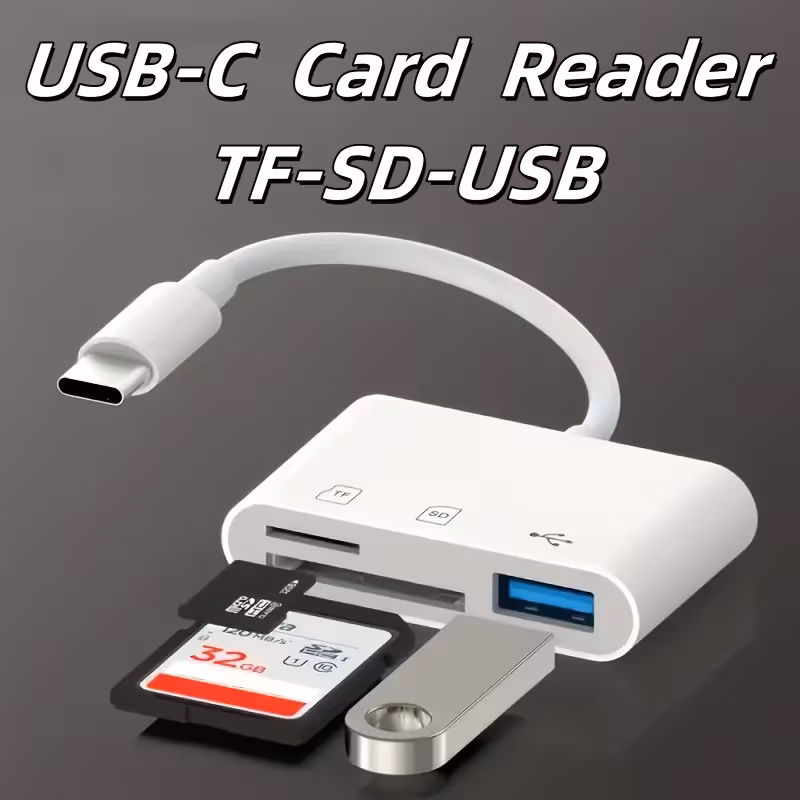 USB-C to SD/TF/Micro SD Card Reader OTG Adapter - High-Speed Data Transfer, Compact Portable Design, Compatible with Android/iOS/Windows Laptops, Cameras, Flash Drives & Keyboards - Multi-Functional Reliable Connectivity, Micro Sd Card to USB Adapter