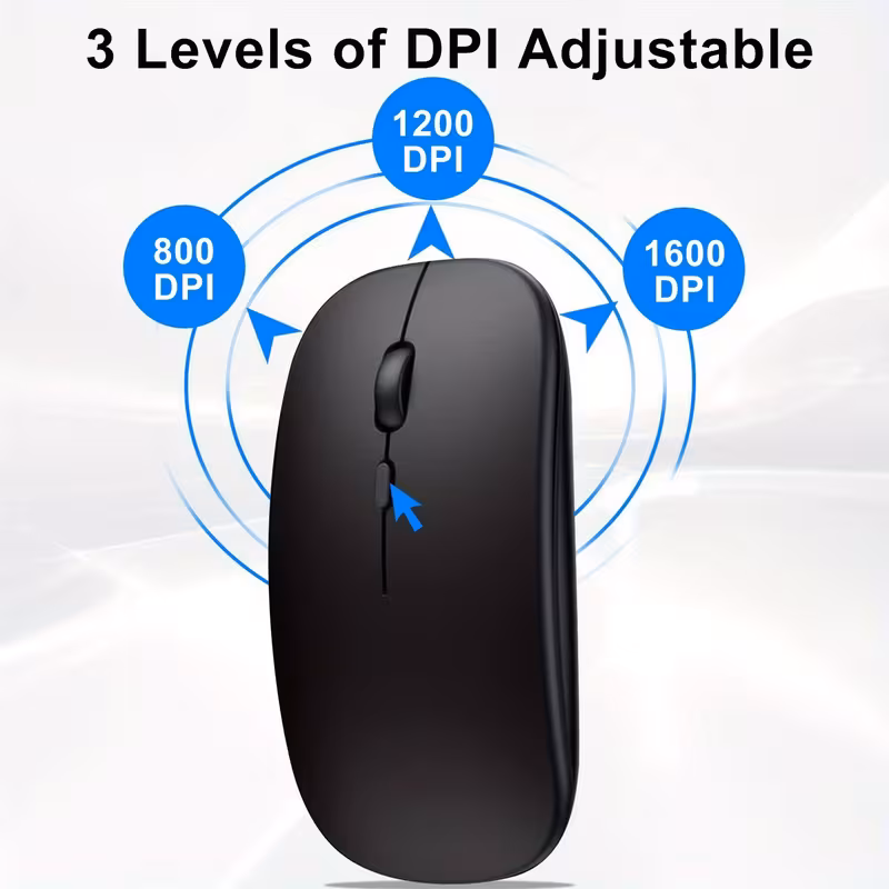 Wireless Bluetooth Mouse for iPad/MacBook Pro/Air/Laptop/PC Rechargeable Silent Mouse Portable Ultra-thin Compatible with Surface Pro/Lenovo/ Tablets