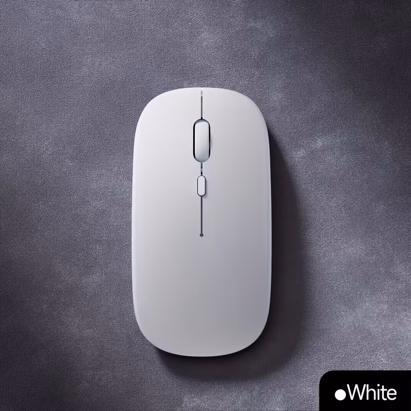 Wireless Bluetooth Mouse for Laptop - Optical Rechargeable Silent Mouse with Jitter Dual Mode Switch Bluetooth 5.2/3.0 And 2.4GHz USB-A And Type-C Receiver Black