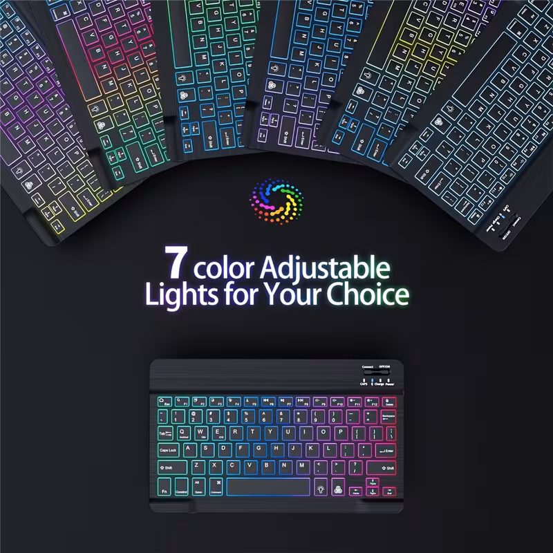 Ultra-Thin Backlit Wireless Keyboard & Mouse Combo Portable Optical Tracking, Rechargeable Li-Polymer Battery, Type-C Charging, Tablet-Compatible, English QWERTY Layout Sold by